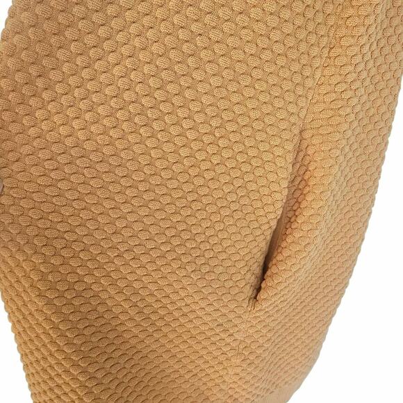 COS Mustard Tan Textured V Neck Button Up Long Cardigan Sweater - Picture 5 of 7